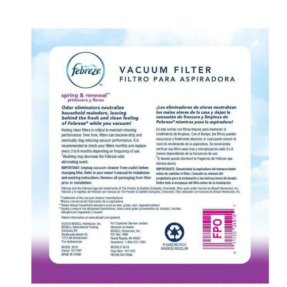 Febreze Hoover WindTunnel Premium Allergen Vacuum Filter -Spring & Renewal Scent - Picture 2 of 4